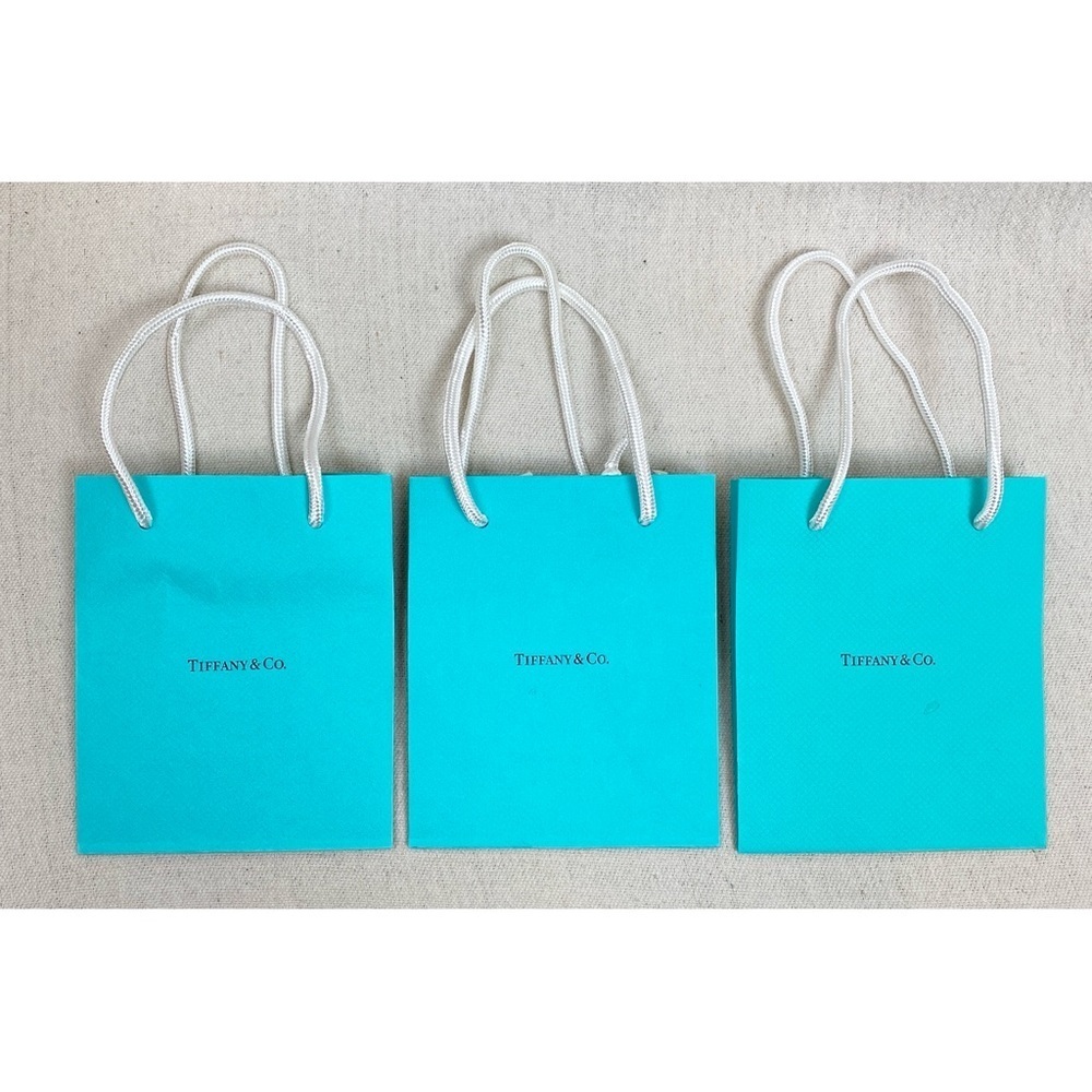 Set of 3 small Tiffany Shopping or gift Bags 5x6x3
